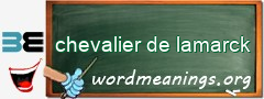 WordMeaning blackboard for chevalier de lamarck